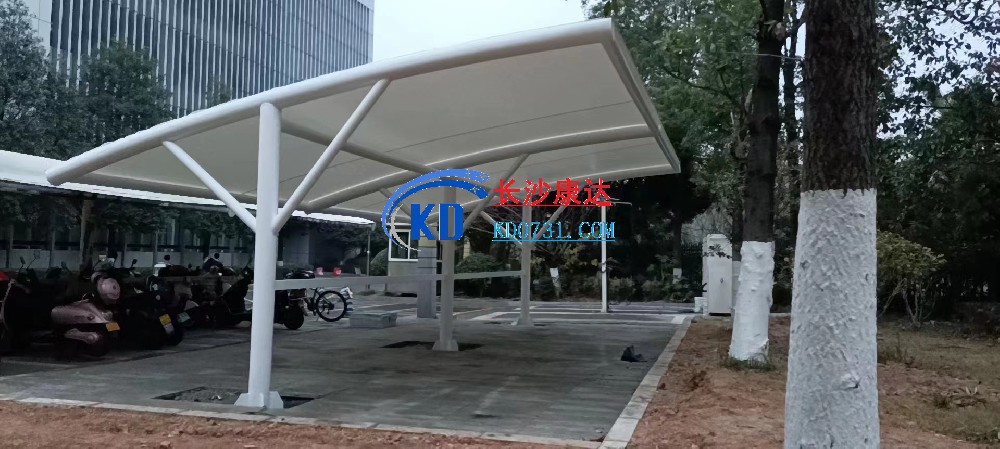 湖南省移动总公司膜结构电动车棚